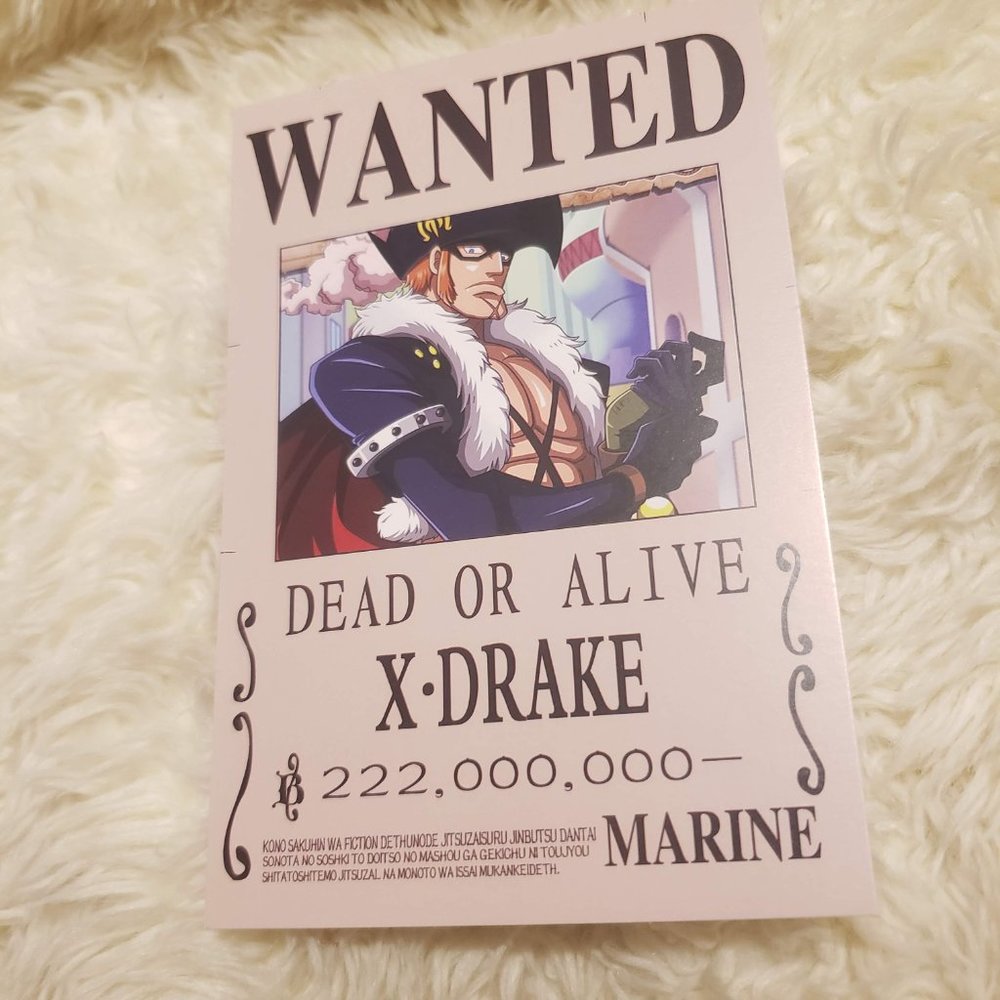 One Piece Wanted Poster: X Drake